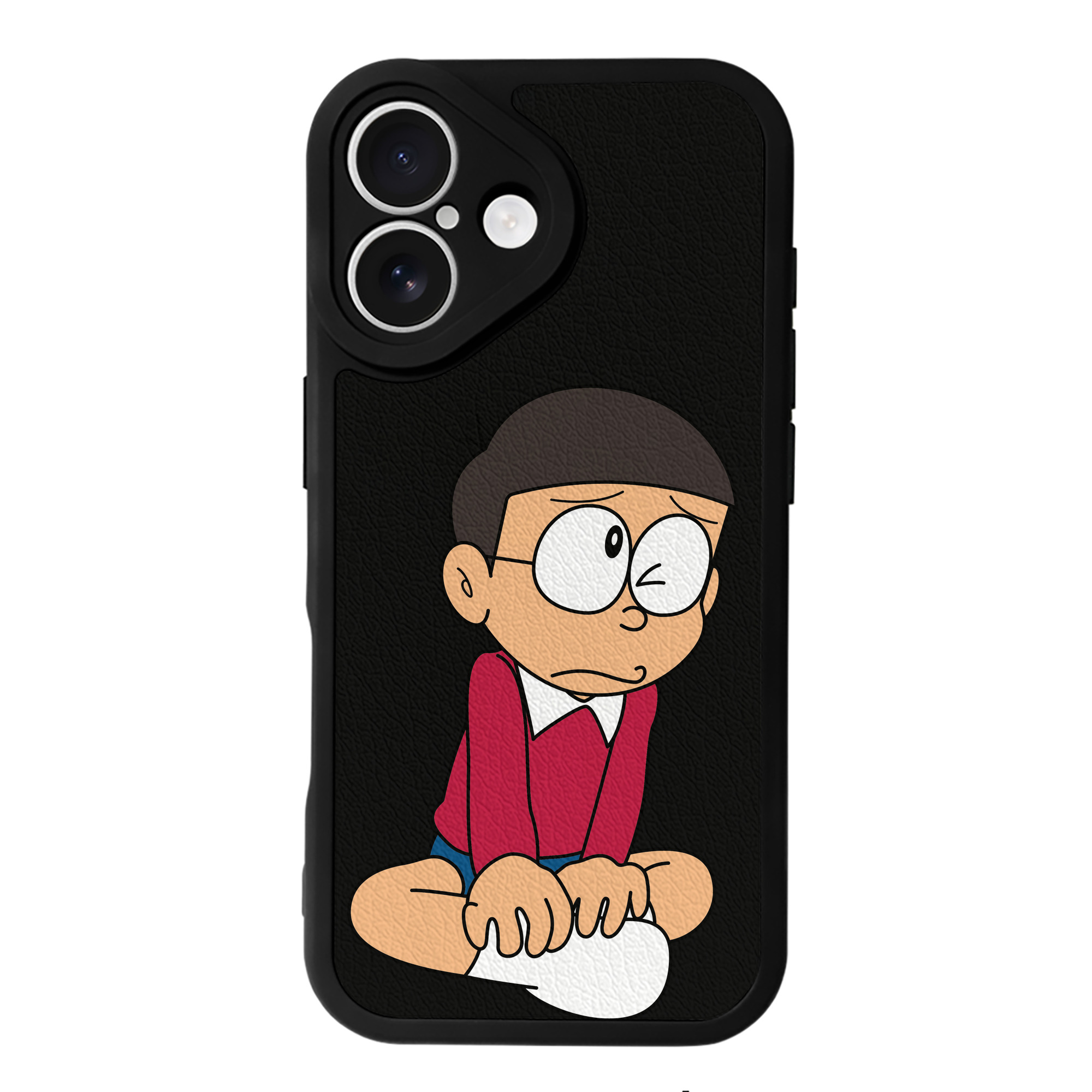 （画像用） ドラえもん 野比 のび太 Doraemon Nobita Nobi 【iPhone 16シリーズ対応】シリコンスマホケース（レザー調） 材質：シリコン